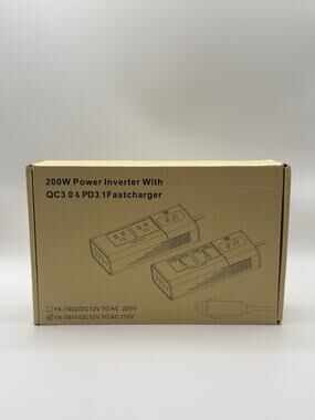 200W Car Inverter DC 12V 110V AC Power Inverter Dual USB Port QC3.0 New In Box